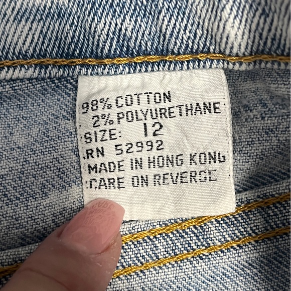 Vintage Jordache Distressed Acid Wash Denim Women Shorts sz 12 - Picture 9 of 10